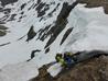 Scrambling down to a sensible starting point, May 2014  Photo: Scott Muir