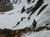 Graeme Gatherer getting first turns of the day in Solo Gully, May 2014.  Photo: Scott Muir