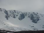 The Couloir is the obvious diagonal corridor, taken on the walk in from the Coire Cas car park.  Photo: Scott Muir