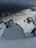 On the corrie rim, looking down into The Couloir  Photo: Scott Muir