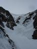 The narrow, icy upper section of Twisting Gully.  Good luck if you think you can ski it!  Photo: Scott Muir