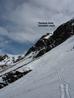 Another view of the top of the descent slope into Twisting Gully, from the corrie floor.  Photo: Scott Muir