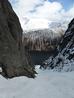 Dave Anderson exiting the gully section of Katabatic Couloir in 2015  Photo: Scott Muir