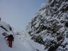 Looking up Raeburns when it's quite lean and icy.  Photo: Scott Muir