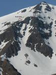 Looking up South Gully, showing the 2 possible options  Photo: Scott Muir