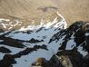 Looking down South Gully, showing the shallow rib splitting the 2 descent lines.  Photo: Scott Muir