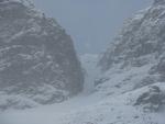 Looking up from the corrie floor into South Gully.  Photo: Scott Muir